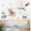 Adesivo de parede XXL Urso com nuvens, balões, lua e estrelas, 138 cm, para quarto infantil. 5