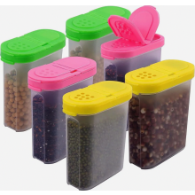 Confezione da 6 barattoli da 250 ml per spezie, contenitori per condimenti con coperchi dosatori per la conservazione in cucina.