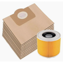 15 sacchetti per aspirapolvere e 1 set di filtri di ricambio compatibili con WD2, WD3, WD3P, MV2 e MV3