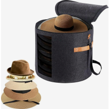Grande scatola porta cappelli rotonda con coperchio, custodia pieghevole da 19 pollici per cappelli da donna e da uomo, per casa e viaggi