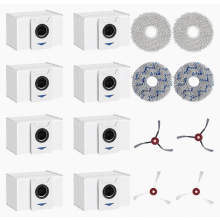 Kit di ricambio da 16 pezzi per robot aspirapolvere Omni T20 e X1, 8 sacchetti per la polvere, 4 panni per la pulizia e 4 spazzole laterali.