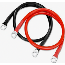 Cavi per batteria auto da 50 cm, 2 AWG 35 mm², conduttori in rame da 12 V con terminali ad anello M10, confezione da 2 per auto, camper e ca