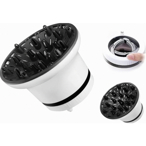 Diffusore universale regolabile per asciugacapelli, ideale per capelli ricci e mossi, accessorio per lo styling.