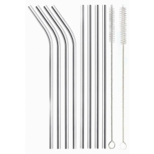 Confezione da 8 cannucce riutilizzabili in acciaio inossidabile da 30 cm con 2 spazzolini per la pulizia, adatte a bicchieri da 30 oz e 40 o