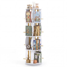Modular Shelving Unit with 4 Safety Guard Rails Rotating Wooden