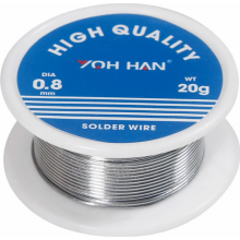 Fio de solda sem chumbo de 0,8 mm com núcleo de resina para reparos eletrônicos, placas de circuito e projetos DIY.