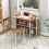 Costway Folding Table w/ Stool 90 cm Computer Desk Set w/ AC Outlets 1