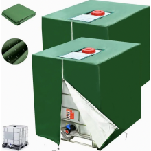 Conjunto de 2 capas protetoras para tanques IBC de 1000L, em tecido Oxford 420D, resistentes a raios UV e poeira, com zíper, 116 x 100 x