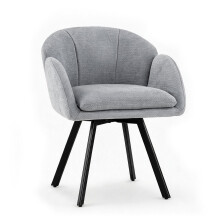 360 Swivel Accent Chair Upholstered Chenille Armchair w/ Metal Base