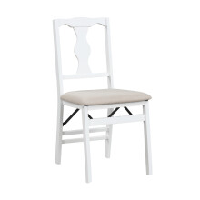 Set of 2 Folding Dining Chairs Space-saving Upholstered Kitchen Chair