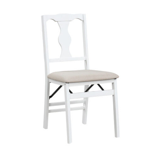 Costway Set of 2 Folding Dining Chairs Space-saving Upholstered Kitchen Chair