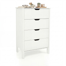 4 Drawer Wooden Tall Utility Storage Dresser with Anti-Toppling Kits