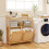 Costway 27L Bamboo laundry basket 6