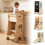 Costway Kids Kitchen Step Stool Helper with Adjustable Height & Removable 4