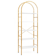 174 cm Freestanding Bookshelf with Metal Frame