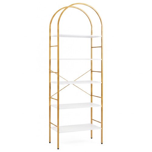 Costway 174 cm Freestanding Bookshelf with Metal Frame