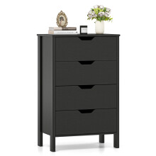 4 Drawer Wooden Tall Utility Storage Dresser with Anti-Toppling Kits