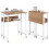 Costway 63cm Small Folding Desk with Wheels Shelf Writing Desk For Home Office 1
