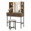 Costway Vanity Desk w/Mirror & Lights Makeup Table & Stool Set w/Power Outlets 1
