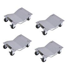 4Pcs Car Wheel Dollies Steel Tire Skates with Lockable Casters