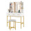 Costway Makeup Dressing Table & Cushioned Stool Set with Mirror & Lights 1