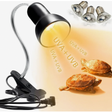 Reptile Heat Lamp, 25W 50W UVA UVB Basking Bulb, E27 Terrarium Heating Light for Turtles, Lizards and Snakes