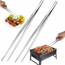 30cm Stainless Steel Kitchen Tweezers, Long Cooking Tool for Food Plating, Cooking and Frying