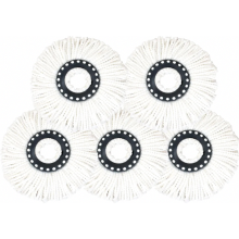 5 Pack Replacement Mop Heads for Spin Mops, Microfibre Refill Pads, White for Home Cleaning