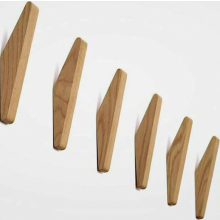 Set of 6 Vintage Wooden Wall Hooks, 5 kg Load Capacity, Coat, Hat, Robe and Key Hooks for Home