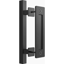 30 cm Black Sliding Barn Door Handle, Rectangular Pull for Kitchen Cabinets, Sheds and Garden Houses