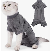 Cat Recovery Suit for Post-Surgery, Long Sleeve Protective Bodysuit, Cone Alternative for Cats