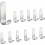 12 Pack Stainless Steel Adhesive Hooks, No-Drill Wall Hooks, Waterproof, Rust Resistant, Silver 1
