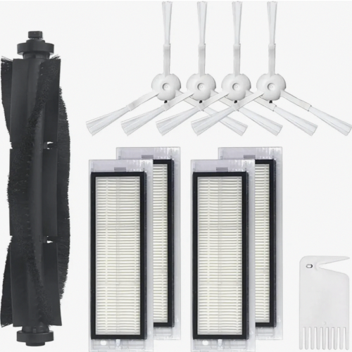 Robot Vacuum Cleaner Replacement Kit with Roller Brush, Side Brush, HEPA Filter, Cleaning Cloth and Comb Tools