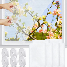6 Pack Window Insect Screens, 130 x 150 cm Mosquito Nets, Fly Mesh for Windows, White for Home Use
