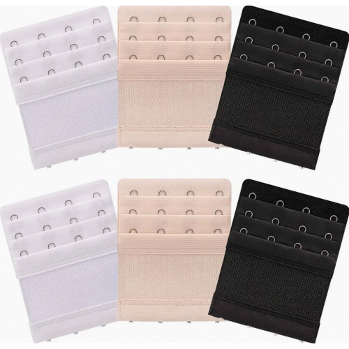 Soft and Comfortable Four Hook Bra Extension Strap, Adjustable Back Closure for Everyday Wear