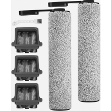 6 Piece Replacement Set for Wet and Dry Floor Cleaners, 2 Brush Rollers, 3 Filters and 1 Cleaning Brush
