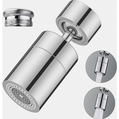 360 Degree Rotating Tap Aerator, Dual Function Water Saving Sprayer for Kitchen and Bathroom