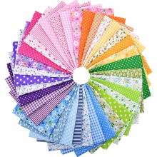 70 Piece Patchwork Fabric Bundle, 25 cm Cotton Squares for Crafts, Quilting, Sewing and DIY Projects