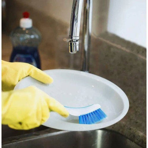 Plastic Dish Scrub Brushes with Suction Cups, 3 Pack, Durable Bristles for Sinks, Dishes, Pots and Pans 2