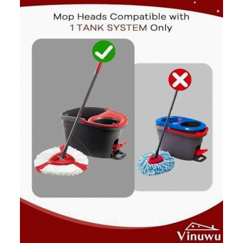 5 Pack Microfibre Mop Head Refills, Triangle Swivel Replacement Heads for One Tank Systems, Machine Washable 1
