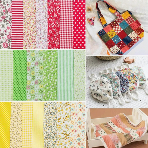 70 Piece Patchwork Fabric Bundle, 25 cm Cotton Squares for Crafts, Quilting, Sewing and DIY Projects 1