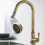 Antique Bronze Copper Kitchen Tap, Single-Hole Mixer with Pull-Out Sprayer for Home Kitchens 2