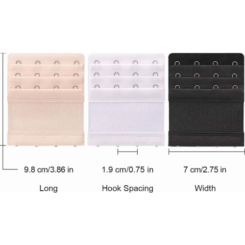 Soft and Comfortable Four Hook Bra Extension Strap, Adjustable Back Closure for Everyday Wear 1