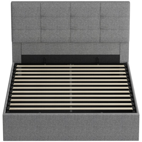 4ft6 Double Ottoman Bed with Gas Lift Storage - Grey 1