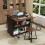 Costway Folding Table w/Stool 90 cm Computer Desk Set w/ AC Outlets 5