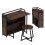 Costway Folding Table w/Stool 90 cm Computer Desk Set w/ AC Outlets 9