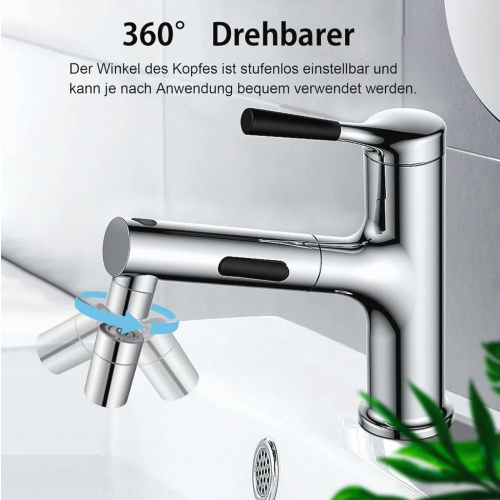 360 Degree Rotating Tap Aerator, Dual Function Water Saving Sprayer for Kitchen and Bathroom 2