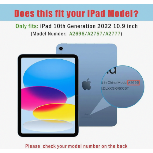 Tablet Case Compatible with 10th Generation 10.9 Inch Device, Shockproof Cover with Pencil Holder, Clear Back, Black 1