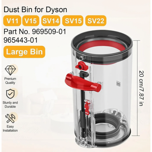 Replacement Dust Container Assembly, Dust Bin for Cordless Vacuum Cleaner, 970050-01 and 965443-01 1
