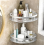 No-Drill Shower Caddy 2-Pack, Wall-Mounted Corner Bathroom Storage Shelf, Silver, 28 cm, for Kitchen 1